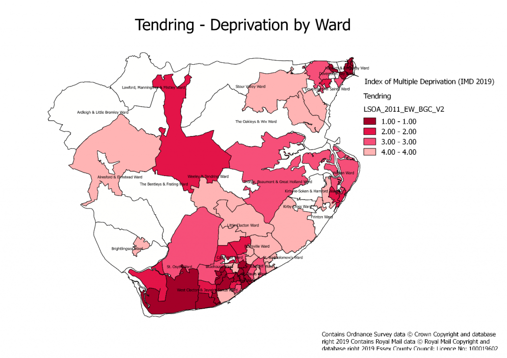 Tendring Deprivation by ward