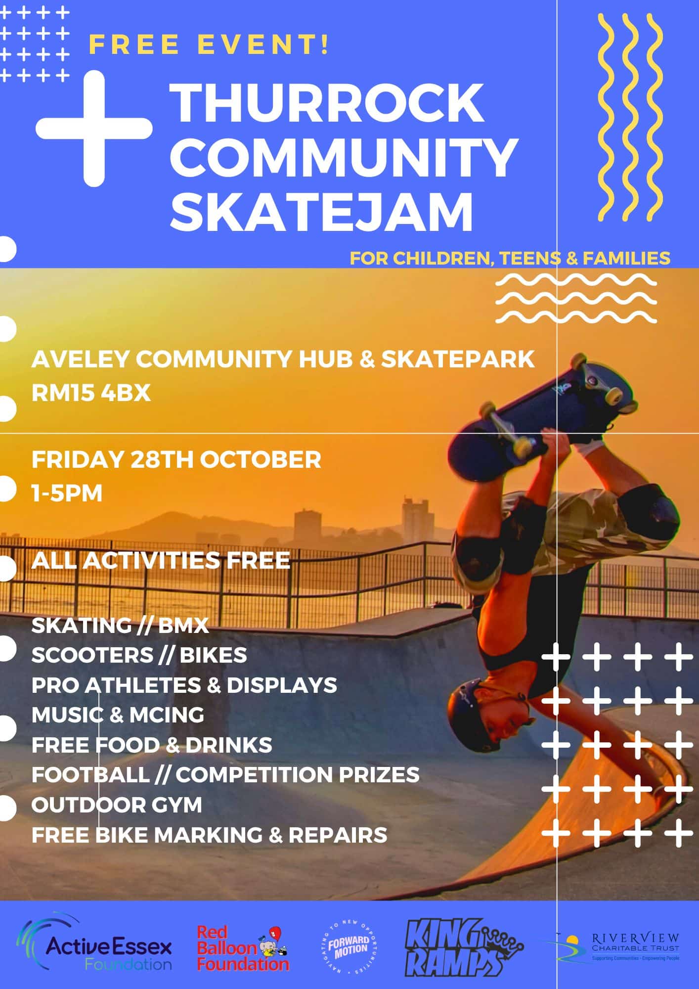 Thurrock Skatejam events this October Half Term! Active Essex