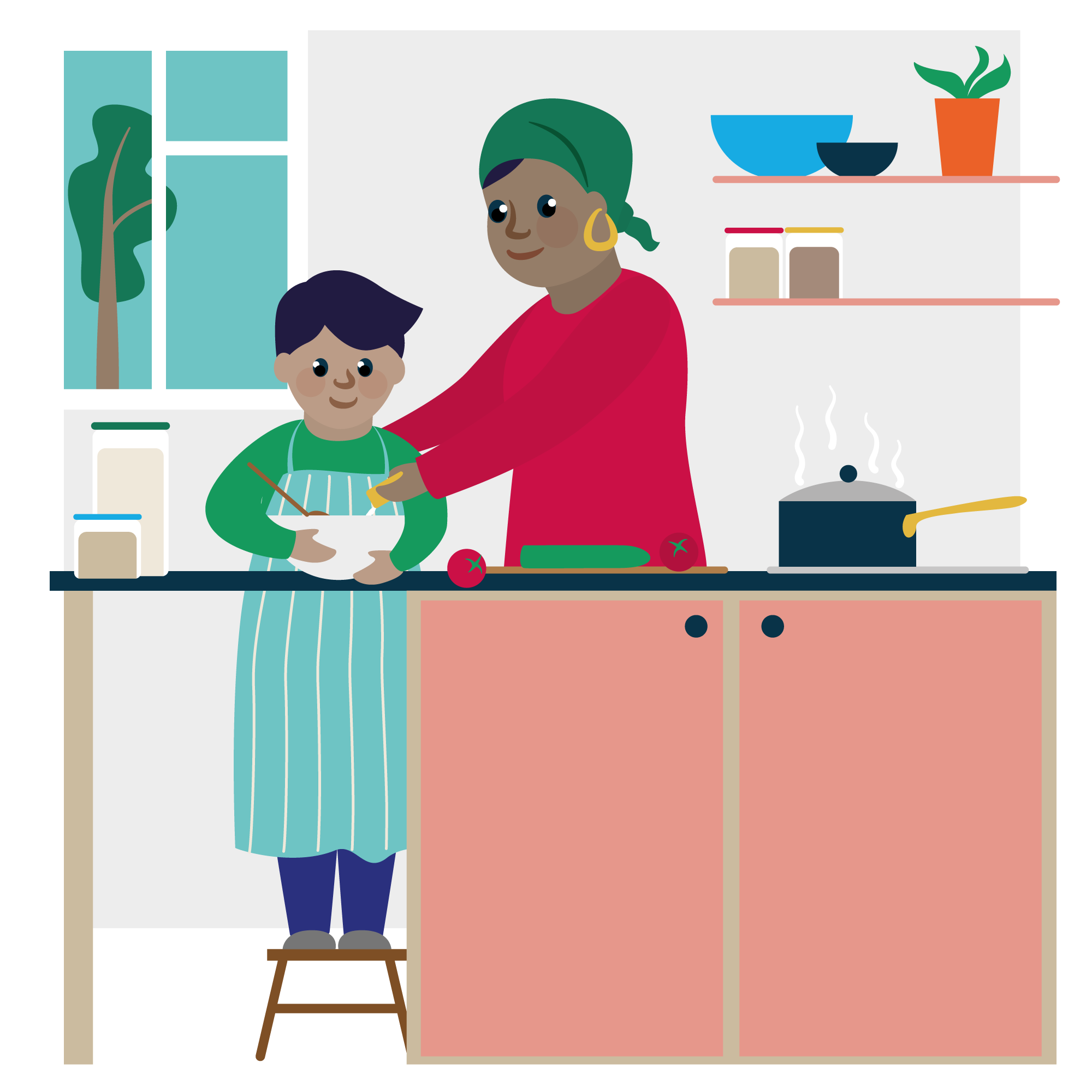 Child and Parent Cooking