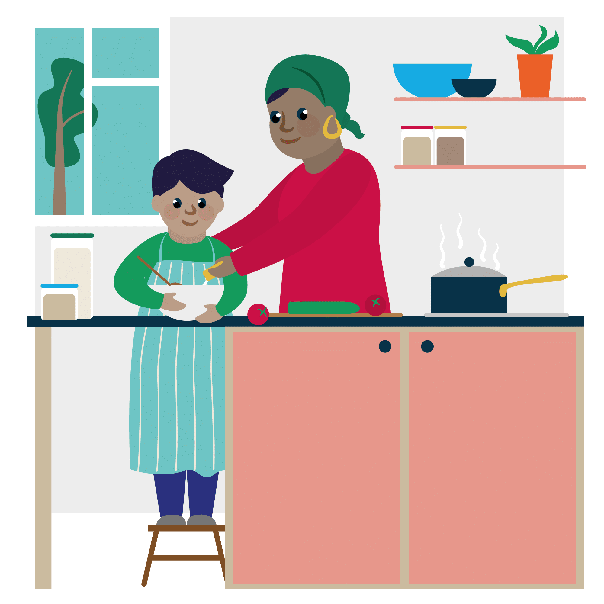 Child and Parent Cooking