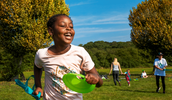 Young child playing in park